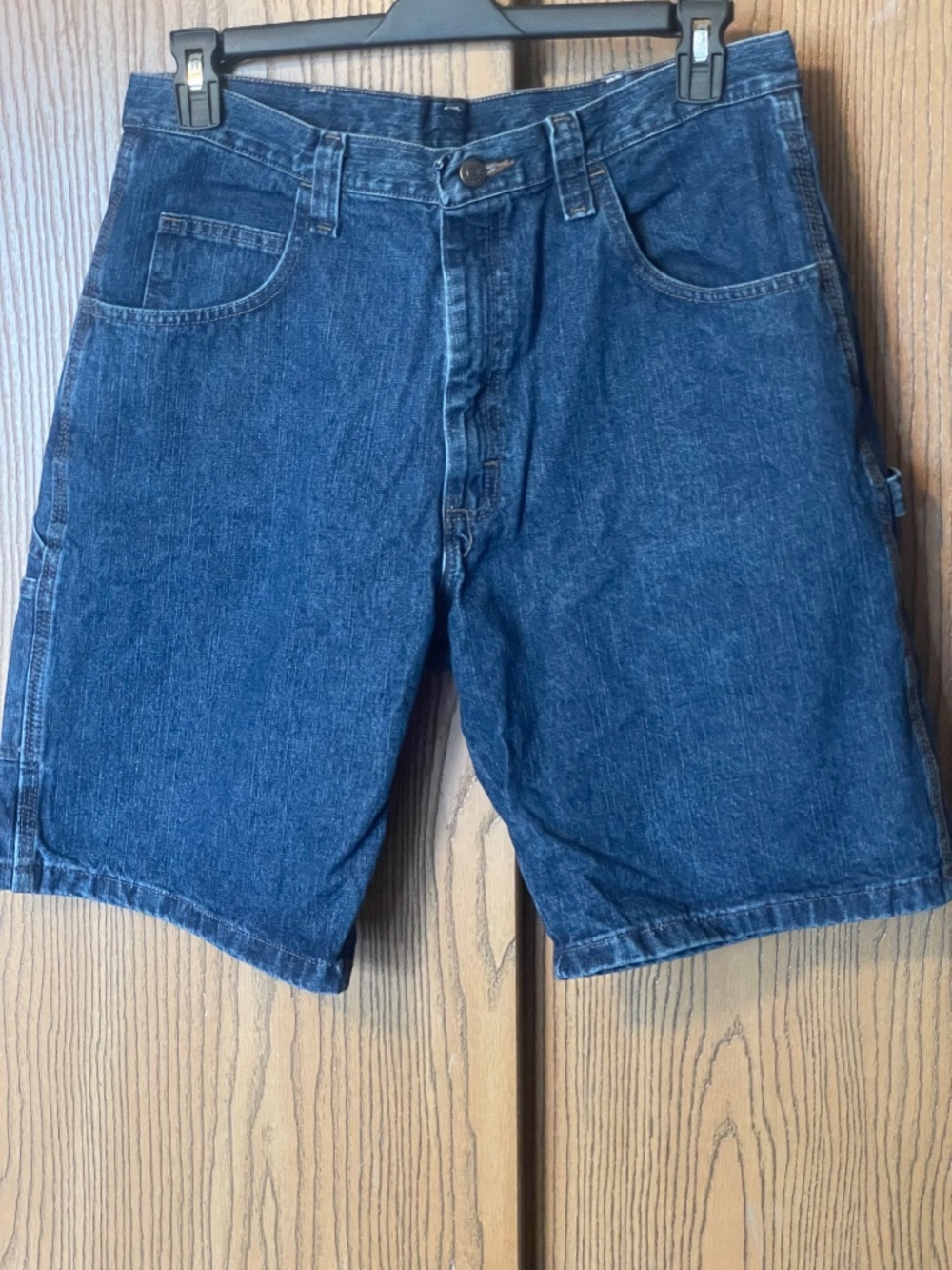 WRANGLER MENS DARK BLUE CARPENTER DENIM JEANS SHORTS 10” INSEAM SIZE 36 - Picture 2 of 6